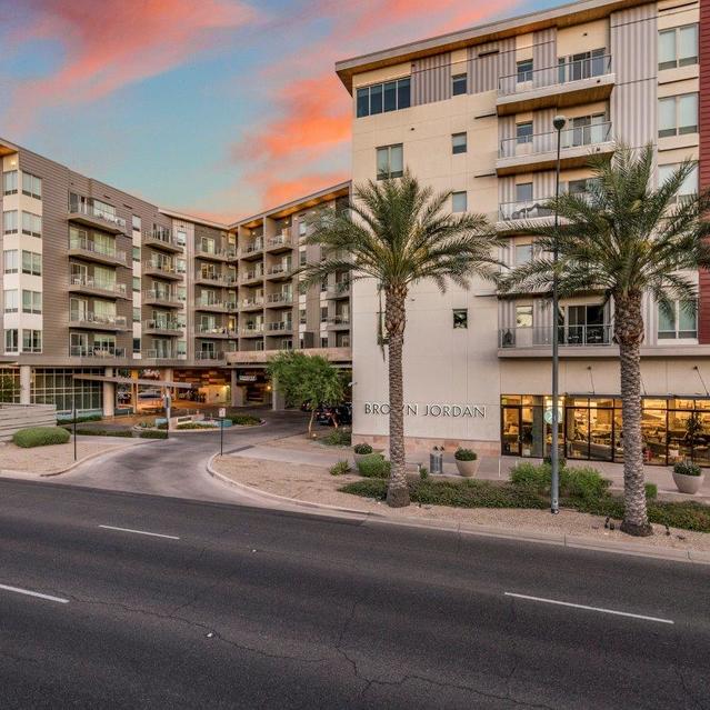 Broadstone Scottsdale Quarter – Residential Complex with Palm Trees at Sunset